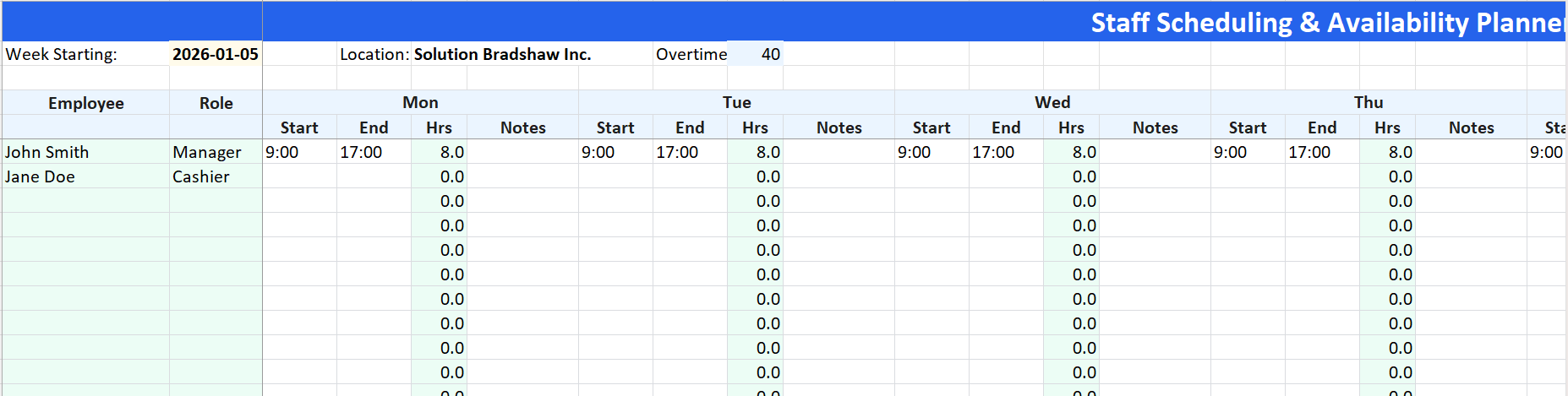 Staff Scheduling & Availability Planner - Screenshot 3